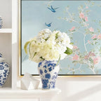 11″ Blue & White Ginger Jar with Lid Classic Peony Home Decor Aesthetic - Image 3
