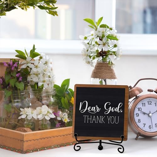 Modern Farmhouse Decor, Home Decor For Living Room, Boho Chic Aesthetic Shelf Decorations, Christian Dear God Sign, Farm House Entryway Tv Stand Fireplace Coffee Table Decoration (02) - Image 3