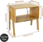 KKTONER Modern Bamboo Nightstands End Tables Bedroom - Image 3