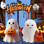 White Decorative Halloween Ghost Figurine (Yellow Pumpkin Ghost) - Image 5