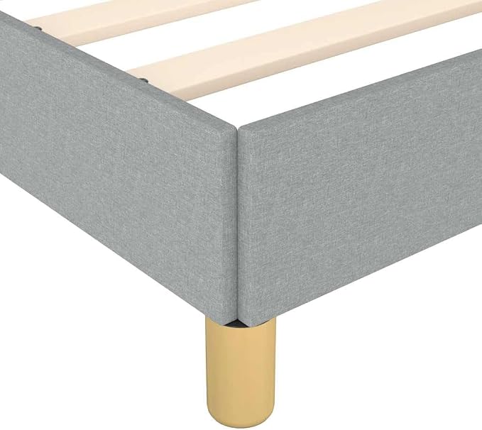 Bed Frame with Headboard Scandinavian Bed Frame Rectangular Bedroom Furniture - Image 8