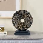 Round Abstract Statue for Home Decor,Office Desk Table Decor for Men,Copper - Image 4