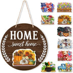 Interchangeable Welcome Sign Fall Halloween Front Porch Decor by Unknown
