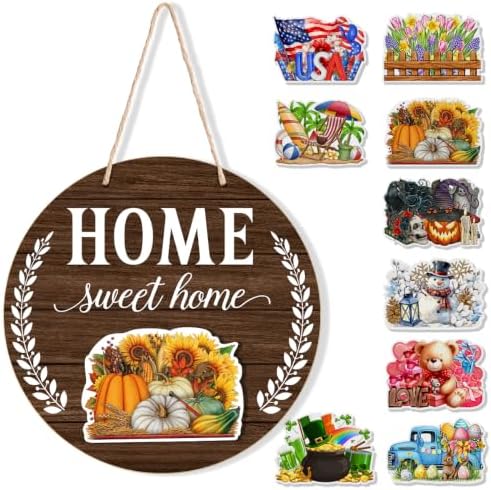 Interchangeable Welcome Sign Fall Halloween Front Porch Decor by Unknown