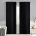 MIULEE Black Back Tab Blackout Curtains 66x84 Inch Length 2 Panels Set | Rod by MIULEE
