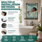 Funny Mermaid Company Bath Soap Metal Signs Wash Your Tail Sign Vintage Tin Sign Wall Decor Retro Tin Signs for Room Living Room Bathroom Toilet Hotel 12x16 Inch - Image 4