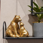 Guichifun Kissing Bear Statues Gold Mother and Baby Resin Figurines - Image 3