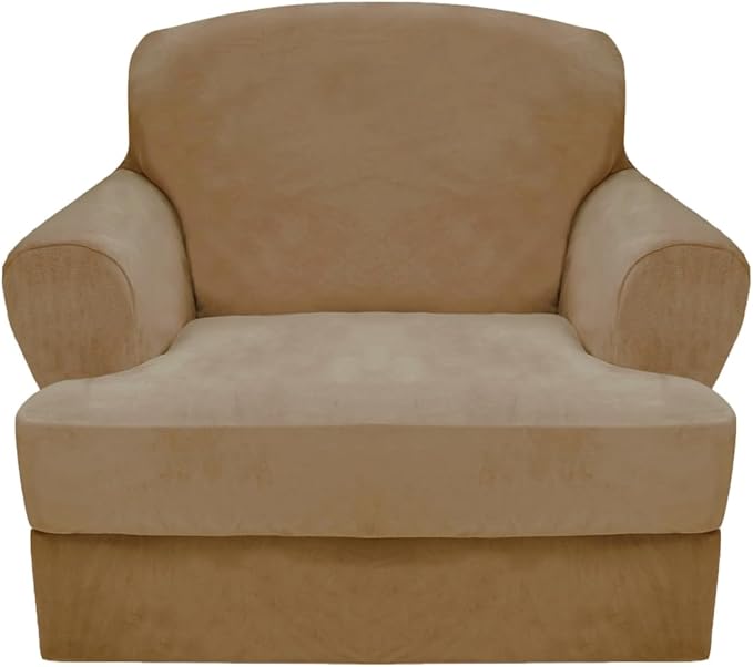 CUCRAF T Cushion Sofa Cover 2 Piece Armchair Slipcovers, Soft Thick Velvet by CUCRAF