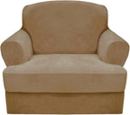 CUCRAF T Cushion Sofa Cover 2 Piece Armchair Slipcovers, Soft Thick Velvet by CUCRAF
