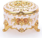 Hipiwe Vintage Round Jewelry Box Small Metal Trinket Storage Organizer by Hipiwe