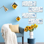 Riletese 4 Pcs Blue Flower Coquete Bow Room Decor, Teen Girls Trendy Preppy Wall Art Aesthetic for Bedroom Bathroom Decor, Inspirational Positive Affirmations - Image 5