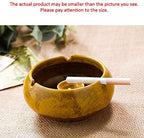 Lependor Ceramic Ashtray with Lids, Windproof, Cigarette Ashtray for Indoor or Outdoor Use，Ash Holder for Smokers,Desktop Smoking Ash Tray for Home Office Decoration - Yellow - Image 3
