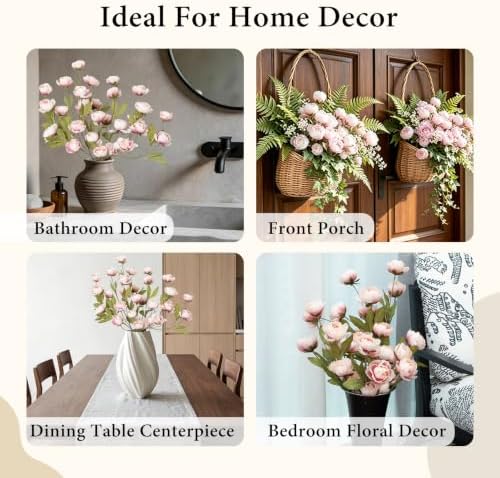 GIAUMA 16 Pcs 27" Faux Silk Peony Artificial Flowers Stems for Vase - Image 5