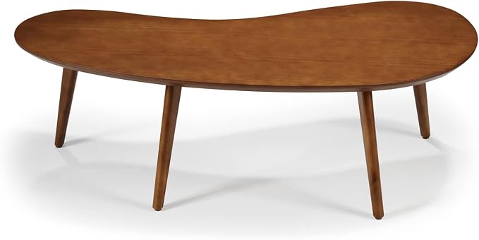 Mid Century Modern Abstract Shaped Coffee Table/Solid Wood/Castanho Finish - Image 9