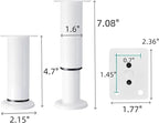 4PCS Adjustable 4.7-7.08 Inch Metal Furniture Legs White Furniture Replacement - Image 2