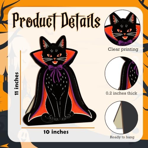 Black Cat Halloween Decor Sign, Gothic Decor, Table Desk Shelf Decor. - Image 2