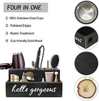 Unistyle Hair Blow Dryer Holder Black Curling Iron Holder Countertop, Hair Tools & Styling Supplies Organizer Flat ,Bathroom Counter Organizer for Accessories, Makeup, Toiletries Storage - Image 2