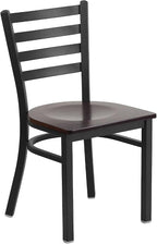 Flash Furniture 2 Pack HERCULES Series Black Ladder Back Metal Restaurant Chair - Image 5