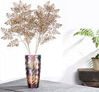 CATTREE Artificial Gold Leaves, Plastic Plants Christmas Decorations 30" Tall Golden 2 Pack, Fake Shrubs Bushes for Indoor Home Table Centerpieces Hotel Hall Party Decor Wedding Planting Filler - Image 2