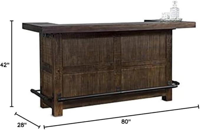 Pemberly Row 80" Transitional Wood Gorgeous Bar Unit - Image 5