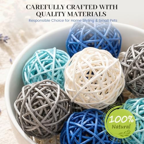 DomeStar 24PCS Blue Rattan Balls, Decorative Balls for Bowls - Image 6