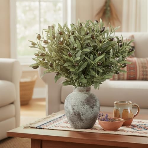 Leftover 12PCS 18Inch Faux Olive Branches for Vase,Artificia Tree Branches,Fake Plants,Greenery Stems,Eucalyptus Stems,Green Leaves for Centerpieces Decoration,Home Decor,Coffee Table Decor - Image 4
