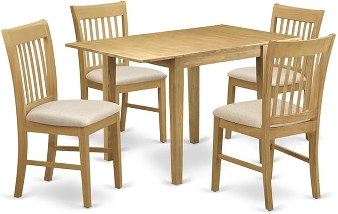 East West Furniture NDNO5-OAK-C 5 Piece Modern Dining Table Set Includes a by EastWestFurniture