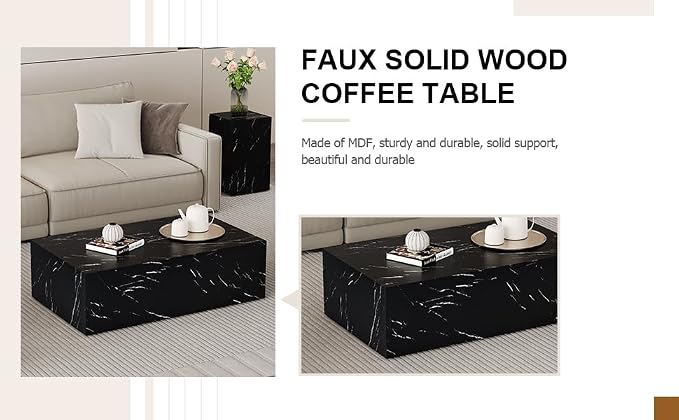 39.3'' Marble Coffee Table - Image 9