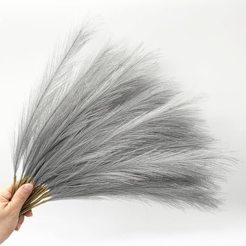 CATTREE Artificial Pampas Grass Stems, Light Gray, 18 Inch, 30 Pcs - Image 7