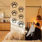 Barydat 6 Pcs Dog Room Decor Black Paw Puppy Woven Wall Hanging 3 Size Pet Wall Decor Nursery Decorations for Home Bathroom Bedroom Kitchen Dorm Art - Image 3