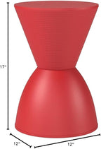 Modway Haste Contemporary Modern Hourglass Accent Stool in Red - Image 3