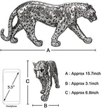 Silver Cheetah 7.1" H Statue, Cheetah Figurine Home Décor Realistic Antique Classical Leopard Statues Living Room Decor Ornament Figurine - Image 2