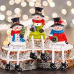 Dazzle Bright Christmas Figurines, Set of 3 Resin Santa Snowman Sitters with Dangling Legs, Xmas Table Fireplace Shelf Sitters Decorations Sitting Figurines Ornament for Indoor Home Decor - Image 6