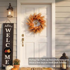 Perfnique Fall Wreath for Front Door, 18'' Autumn Wreath for Door Decor, Faux Pampas Wreath for Fall Decor, Boho Wall Decor, Farmhouse Pampas Grass Garland for Home Outdoor Thanksgiving Decoration - Image 4