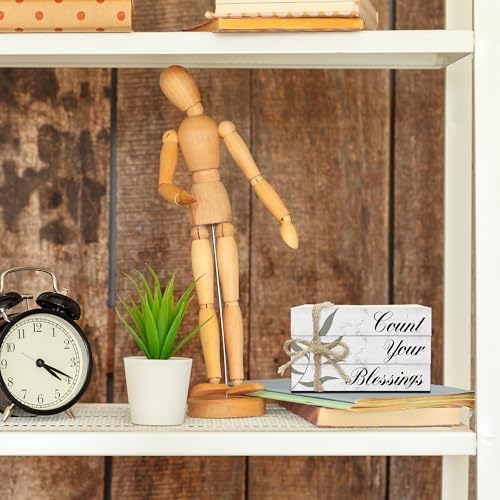 Mini Decorative Books For Home Decor, Small Bible Faux Wood Book Stack Decoration, Count Your Blessings Grateful Stacked Display Books Decorations For Mantel Thanksgiving Decor, Three Pieces -A(13) - Image 4