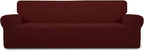 Easy-Going Stretch 4 Seater Oversized Sofa Couch Cover Wine | 1-Piece Extra by Easy-Going