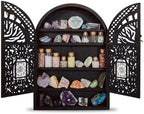 Small Tree of Life Crystal Display Shelf for Trinket and Knick Knack, Moon Shelves for Crystal Display, Crystal Holder Spiritual Decor Arch Wall Cabinet, Gothic Shelves Antique Case Wall Mounted by FNYDOX