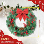 16 Inch Christmas Wreath for Front Door Artificial Christmas Wreath - Image 4
