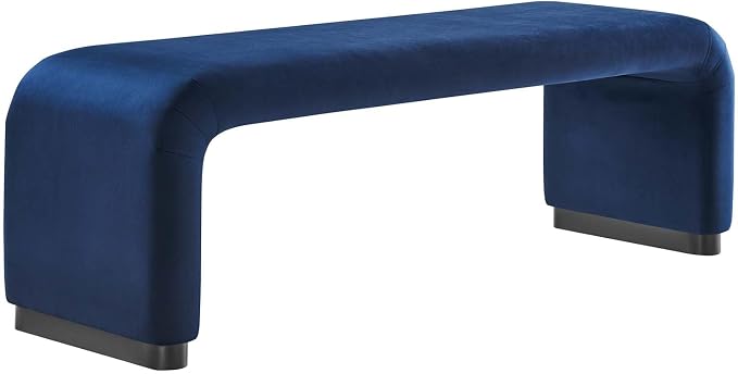 Modway EEI-6734-BLK-MID Koda Performance Velvet Waterfall Long Bench by Modway