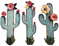 flangairy 3 Pcs Metal Cactus Wall Art, Southwestern Decor for Living Room by flangairy