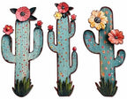 flangairy 3 Pcs Metal Cactus Wall Art, Southwestern Decor for Living Room by flangairy