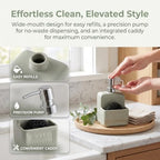 RQYIXI 2-in-1 Ceramic Soap Dispenser with Sponge Holder,Sage Green,15 Oz - Image 5