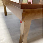 Rectangle 90X75cm Korean Coffee Table Folding Leg Asian Antique Style Living - Image 9