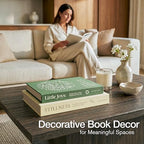MESMOS Decorative Books for Shelves, Coffee Table Decor Faux Books for Decoration, Works as a Hidden Storage Box, Magnetic Closure, Linen Texture, Packaged in another Aesthetic Fake Book (Mindfulness) - Image 2