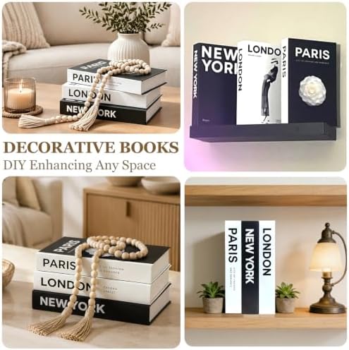 Faux Decorative Books Set of 3 with Wood Bead Tassel - Image 6