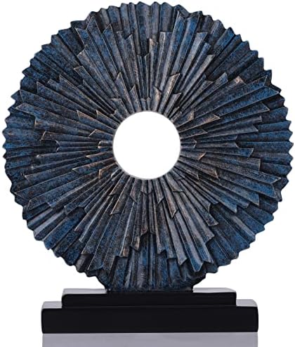 Blue Home Decor Sculpture, Unique Round line Statue, Modern Home Decor, Decorative Panel Statue for Living Room tv Cabinet, Office, Bedroom, Dining Table Center Blue Decor by DOVDOVHomeDecoration