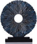 Blue Home Decor Sculpture, Unique Round line Statue, Modern Home Decor, Decorative Panel Statue for Living Room tv Cabinet, Office, Bedroom, Dining Table Center Blue Decor by DOVDOVHomeDecoration