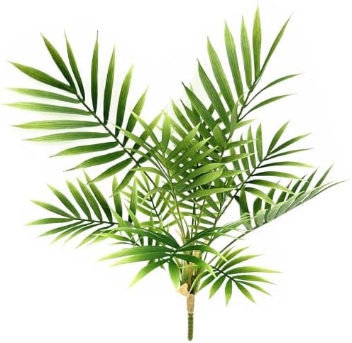 Artificial Parlor Palm Plant, Realistic Faux Tropical Greenery Stem Small Potted Fake Areca Palm Leaves Mini Palm Tree for Vase Fill, Home Office Decor, Indoor Garden Wedding Event Decoration 1 Pack by CATTREE
