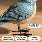 The Bridge Collection Rustic Blue Bird Figurine - Standing Songbird Decor - Image 5