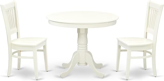East West Furniture ANVA3-LWH-W 3 Piece Dining Room Furniture Set Contains a by EastWestFurniture